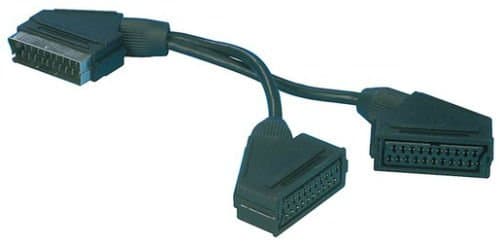 TechWareGames 2 WAY 21 PIN SCART LEAD ADAPTOR EXTENSION JOINER SPLITTER CABLE TV VIDEO DVD