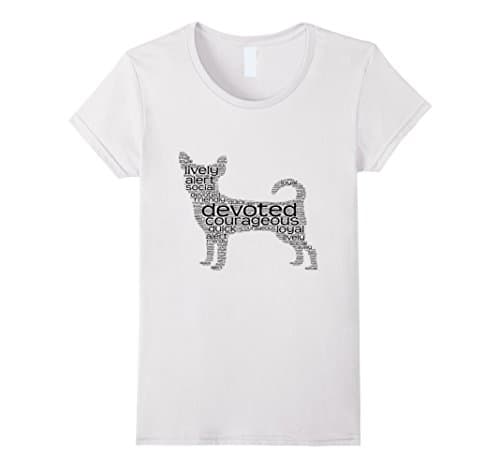 Womens Chihuahua Word Cloud T-Shirts Medium White