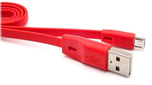 COSMOCAT USB to micro USB Flat Charging Cable,for Android devices and Power bank charge (3.3ft /1 m) (Red)
