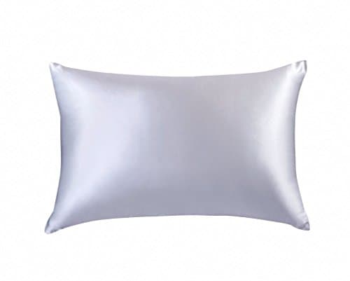 Soft Silker Silk Pillowcase Both Side 100% 19MM Natural Mulberry Charmeuse for Hair &amp; Facial Beauty with Hidden Zipper (King, Light Grey One Side 19mm)