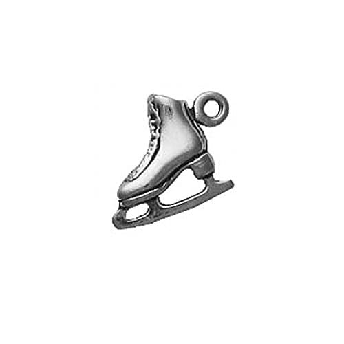 Sterling Silver 3D Small Ice Skate Charm Item #1107