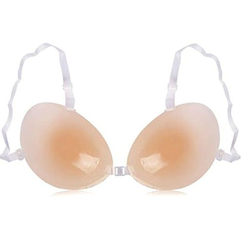 Chanew Self Adhesive Soft Silicone Invisible Push up Bra Cleavage Enhancer Enhancement with Adjustable Transparent Straps (A/b/c/dd) (A)