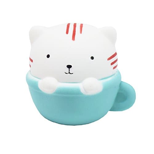Luoke Super Soft Slow Rising Squishy Cup Cat Stress Relief Squeezing Toys Stretchy Scented Decompression Charms Hand Wrist Toys