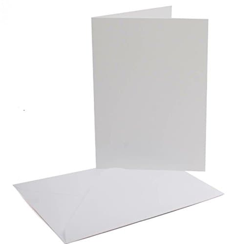 50 x A7 Blank Single Fold - Card Blanks & Envelopes (White Smooth)