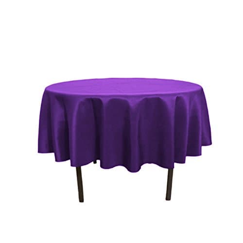 Silk Love Tablecloth - 70 Inch dia -Purple-round Polyester Table Cloth, Wrinkle,Stain Resistant - Great for Buffet Table, Parties, Holiday Dinner & More