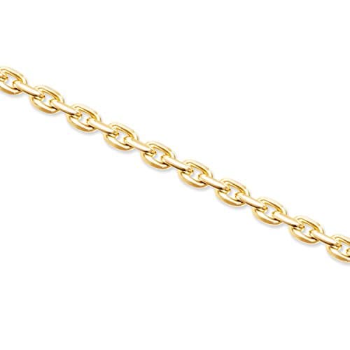 Solid 14k Yellow Gold Thin Round Cable Chain 18 inch