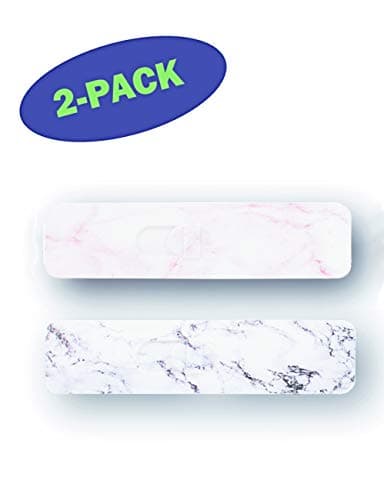 Kamshield Webcam Cover - Sliding Camera Cover for Laptops, Ipads, and Tablets, Protect Your Privacy - Many Popular Colors and Designs Available - (2-Pack Bundle) (Marble Black/Marble Pink)