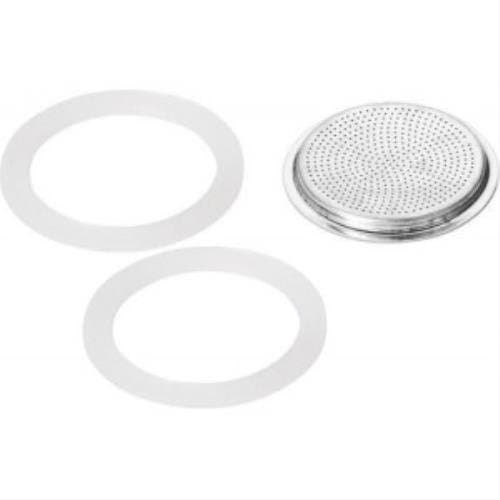KAUFGUT Filter Aluminium With2 Silicone GASKETS for Coffe Maker 3 Cups