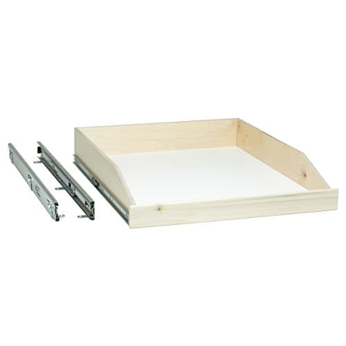 Slide-A-Shelf Standard Slide-out Shelf with Full Extension Rails, 9" Width x 23-1/2" Depth, Ready-to-finish Poplar Fronts