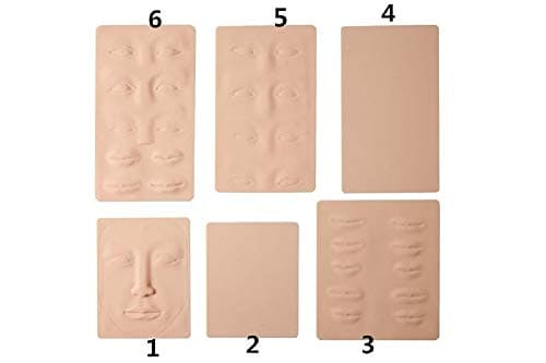 PAPWOO Microblading Practice Skin 1PC 3D Cosmetic Permanent Makeup Face Tattoo Training Sheet Lips Eyes Eyebrow Eyeliner Make Up Tattooing Supplies For Beginners & Professionals (Eyes & Lips)