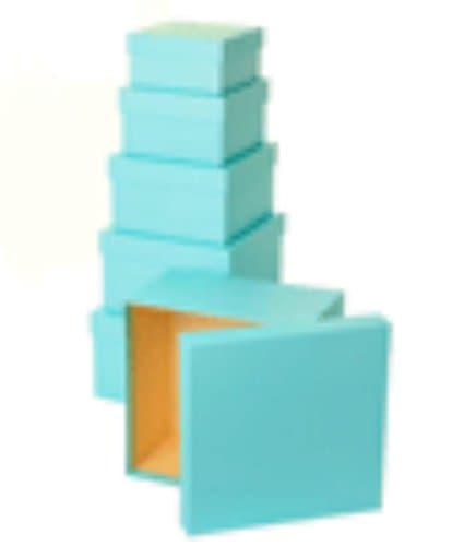 SIMON ELVIN NEST OF 6 MEDIUM GIFT BOXES - TURQUOISE