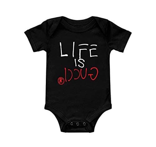 Infant Bodysuits Printed with Life is Gucci Design