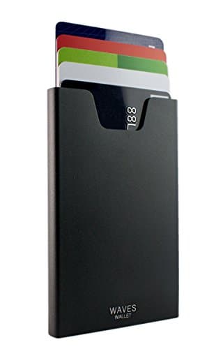 WAVES WALLET - Slim Aluminium Card Holder, RFID Blocking, Thin Minimalist Front Pocket Wallet Case