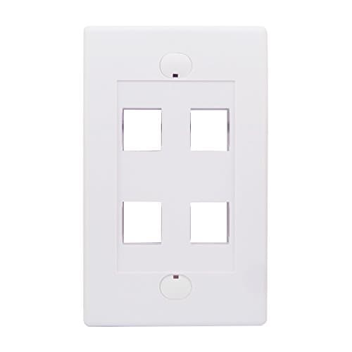 LINKOMM10-Pack 4-Port Keystone Jack Wall Plate