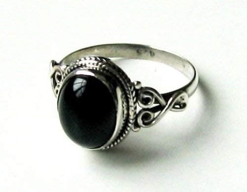 Shanya Sterling Silver Ethnic Ring Black Onyx