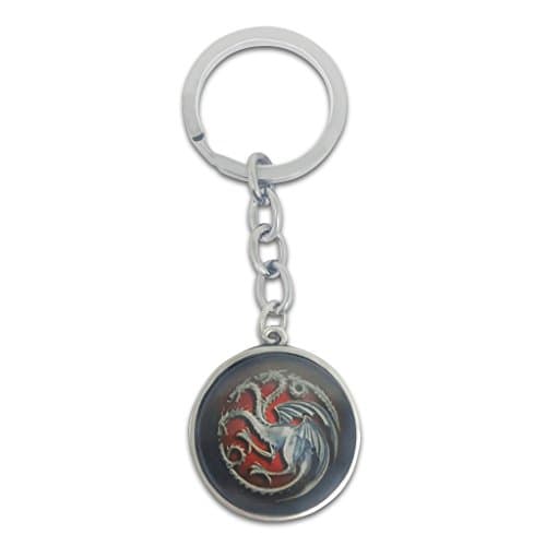 GOT Inspired Merchandise. 3 Headed Dragon Cobochon Keychain