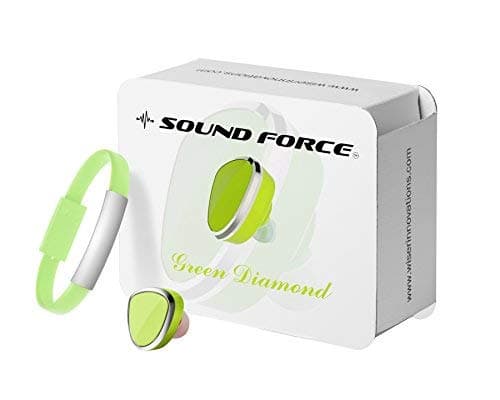 Sound Force Single Earbud Wireless Bluetooth 4.1 for Women Men. LQQK and Feel Amazing. Works On Apple Android Cell Phone - Mic for Hands Free Calling- 5 Incredible Colors and USB Bracelet Charger