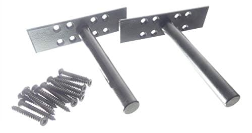 Tech Team Floating Shelf Mounting Bracket, 6 Inch, Heavy Steel Construction, Powder Coat Finish, Set of 2 Brackets