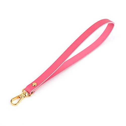 Richbud Vegetable Leather Wrist Hand Strap Swivel Trigger Clip Snap Lobster Claw Clasp Handmade Lanyard 10-6 Gold (Pink)