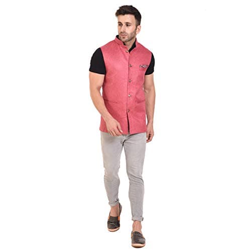 Rangoli Jaipur Jute Modi Jacket/Nehru Jacket for Men