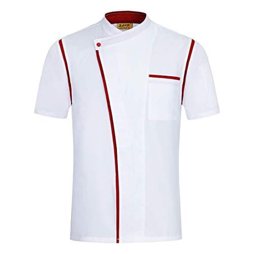 MJL Men Chef Coat Uniform Clothes Professional Jacket Apparel Kitchen White -XL