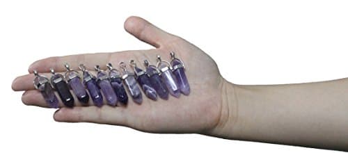 11 Piece Crystal Hexagonal Healing Point Pendant Chakra Cut Gemstone Pendant (Amethyst)