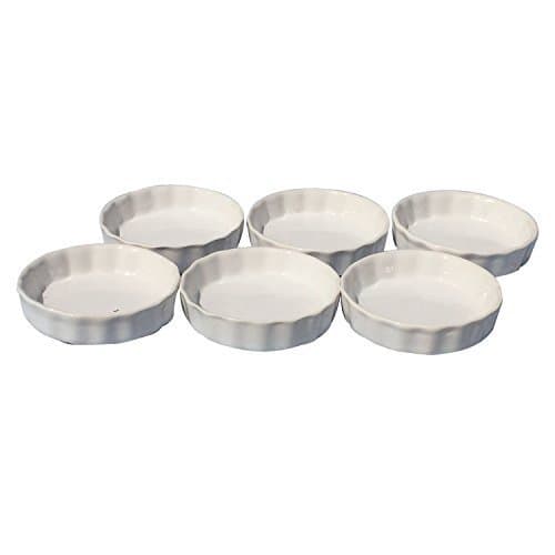 Om Joy Collection Shallow Creme Brulee Mini- Ramekins (1 oz each): Set of 6- Oven Safe & Stackable Creme Brulee Ramikins
