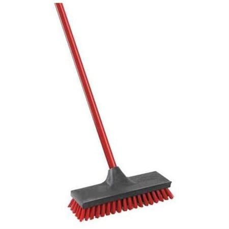 Set of 2 LIBMAN 547 Floor Scrub Brush, Handle w/Scrapper Edge