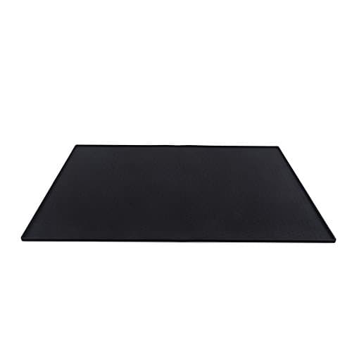 EKGrass 24" x 16" Pet Feeding Mat Tray Extra Large Environment Silicone Waterproof Anti-slip Dog Bowl Placemat（Black)