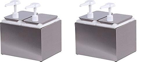 Carlisle 38502 Double Condiment Pump Station with 2.5 Quart Jars (2-(Pack))
