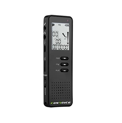 Digital Voice Recorder by Convoice,8GB Flash Memory Voice Activated Recording Audio Device,Rechargeable Double Microphone Dictaphone for Lecture,Meeting and Interview - Mp3 Player,Noise Cancelling