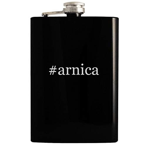 #arnica - Black 8oz Hashtag Hip Drinking Alcohol Flask