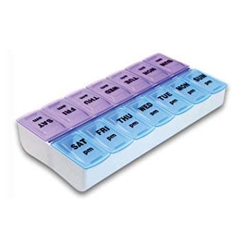 sr biotech Pill Organizer Box with Snap Lids| 7-day AM/PM | Larger Compartments for Bigger Pills