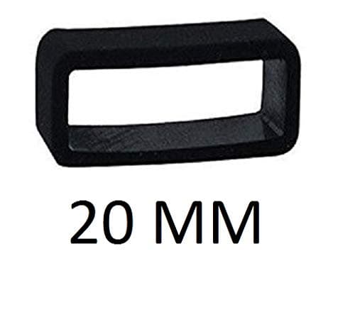 Meddler PVC 20mm Watch Strap Rubber Black Loop Retainer Buckle Keeper Band Holder Hoop Ring Retaining