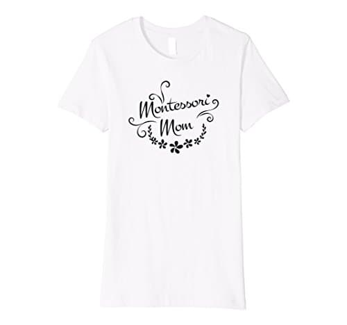 Womens Montessori Mom Tshirt Large White