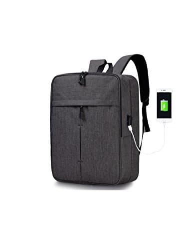 Upoalker Business Water Resistant Polyester Laptop Backpack with USB Charging Port and Lock Fits up to 15.6 Inch Laptop and Notebook Mac book (Black)