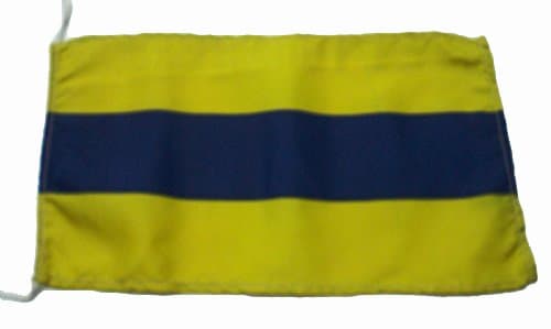 Marine D - International Code Naval Signal Flag - 8" X 13" - Nautical/Boat (5113)