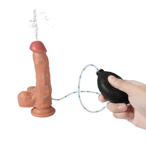 Beginners Body Safety Sticks Massage Tools with Strong Suction Cup and Squirting Device (Flesh)