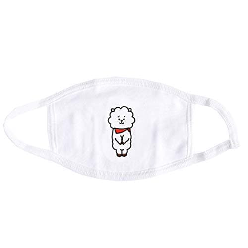 Chiic 1Pc Cotton Half Face Mouth Mask with Earloop, Kpop BTS Colorful Cute Cartoon Animal Printed Dustproof Muffle Respirator Mask for Teens Unisex 16 Patterns (O#)