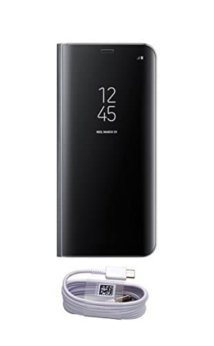 Galaxy S8+ S-View Flip Kickstand Cover (Black) With Type-C Cable, Samsung Official Genuine