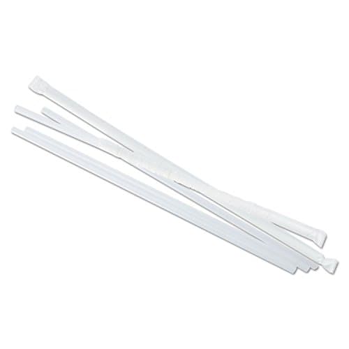 Wrapped Jumbo Straws, Translucent, 10 1/4", 500/bx, 4 Bx/ct