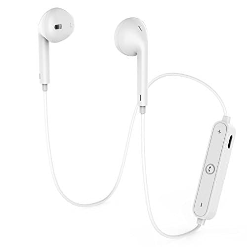 iPhone 7 Plus 7 EarPhones Wireless Bluetooth Headset Sport Stereo Earphones For iPhone 6 6S 5S Samsung and More(WHITE 1 PACK)