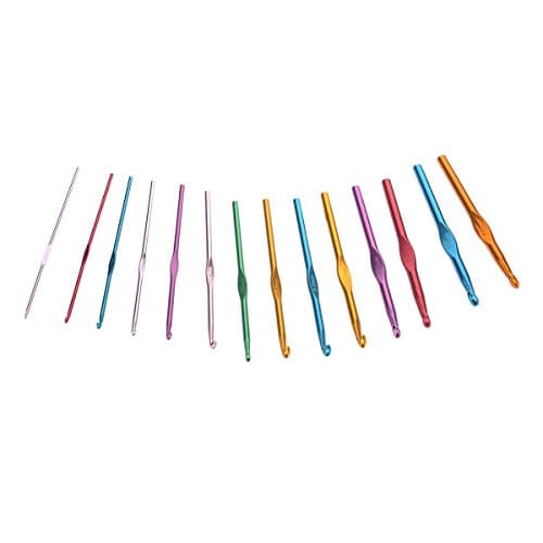 RUIMIO Multi coloured Aluminum Crochet Hooks Needles Set In A Plastic Partitioned