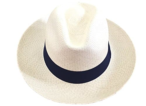 Chambers Bay Grade 4 Authentic Panama Hat by HMD Ecuador 100% Handmade Toquilla Straw (M, NAVY BLUE)