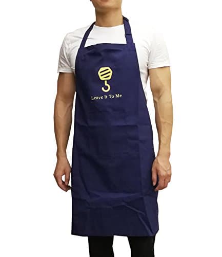 Nichna Adjustable Splash Proof Bib Apron with 1 Pocket Cooking Kitchen Apron for Women Men Blue Leave It To Me