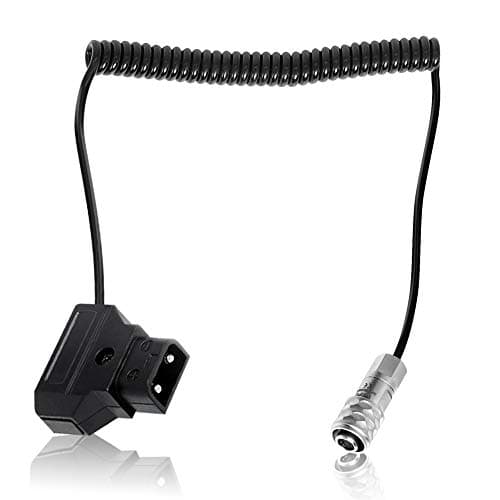 Waspt Coiled D –Tap to BMPCC 4K Power Cable for Blackmagic Pocket Cinema Camera 4K and Gold Mount V Mount Battery P Tap