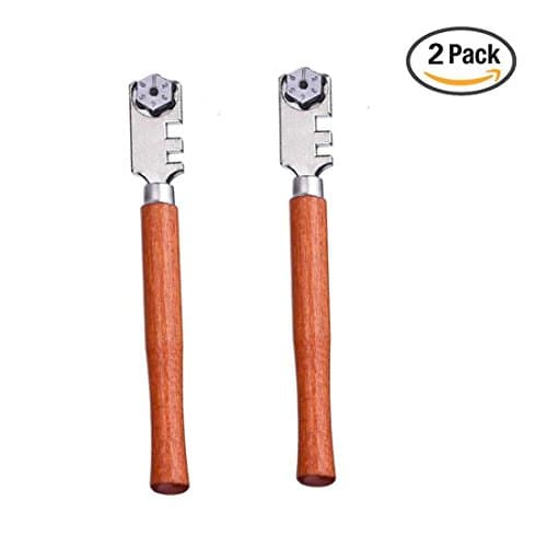 Oexper Professional Grade Self-lubricating Glass Cutter Tool with 6 WAY CUTTING WHEEL for Cutting &amp; Scoring Glass Bottles/Mirrors/Window Panes/Shelves and More