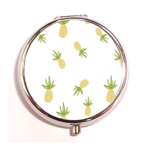 Pineapple design custom Unique Tone Round Pill Box Medicine Tablet Organizer or Coin Purse