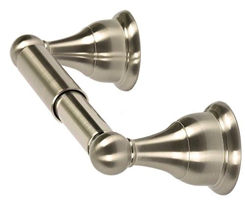 1Pc Wall Mount Bath Collection Standard Two Post Toilet Paper Holder, Satin Nickel