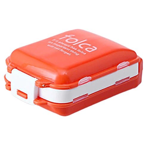 Portable 7 Day Pill Reminder Medicine Storage Container Pill Case, Orange